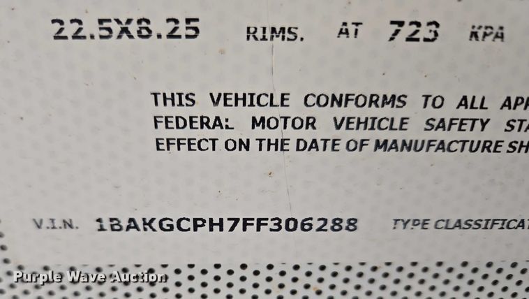 image for item ET1098 2015 Blue Bird Bb Conventional school bus