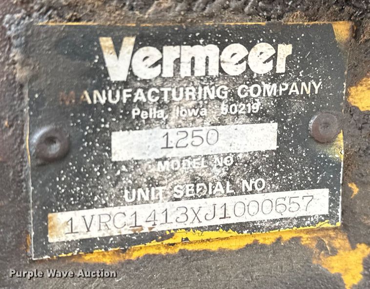 image for item ET4067 Vermeer 1250 Wood chipper