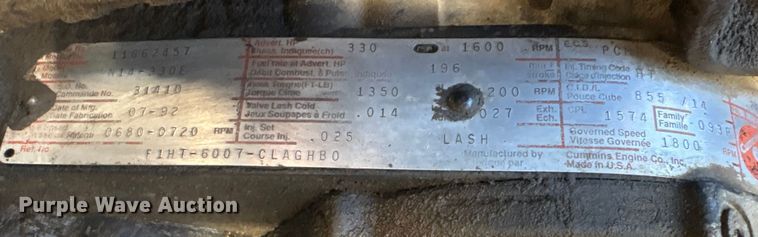 image for item ET4098 1993 Ford LTA9000 semi truck