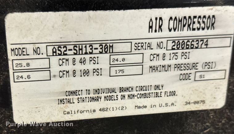 image for item ET4100 Mi-T-M AS2-SH13-30M air compressor