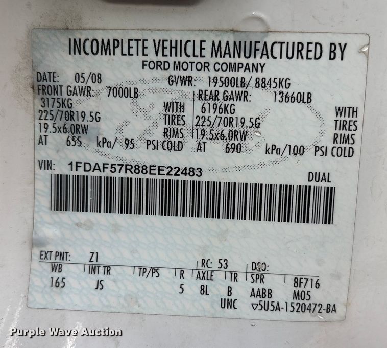 image for item ET4112 2008 Ford F550 utility / service truck