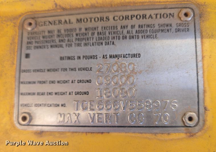 image for item ET5380 1976 GMC 6500 bucket truck