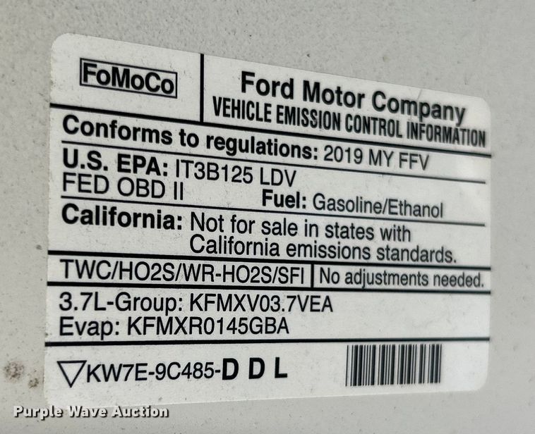 image for item ET6802 2019 Ford Taurus Police Interceptor 