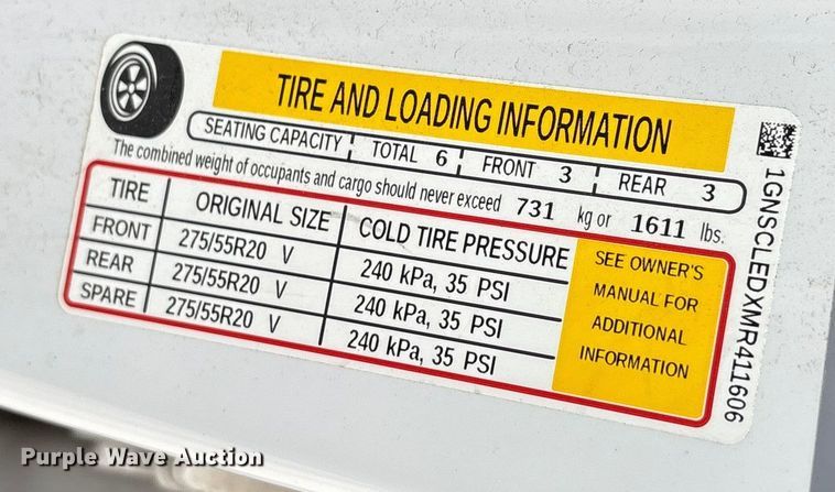 image for item ET7456 2021 Chevrolet Tahoe SUV