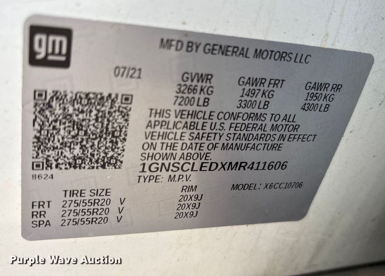 image for item ET7456 2021 Chevrolet Tahoe SUV