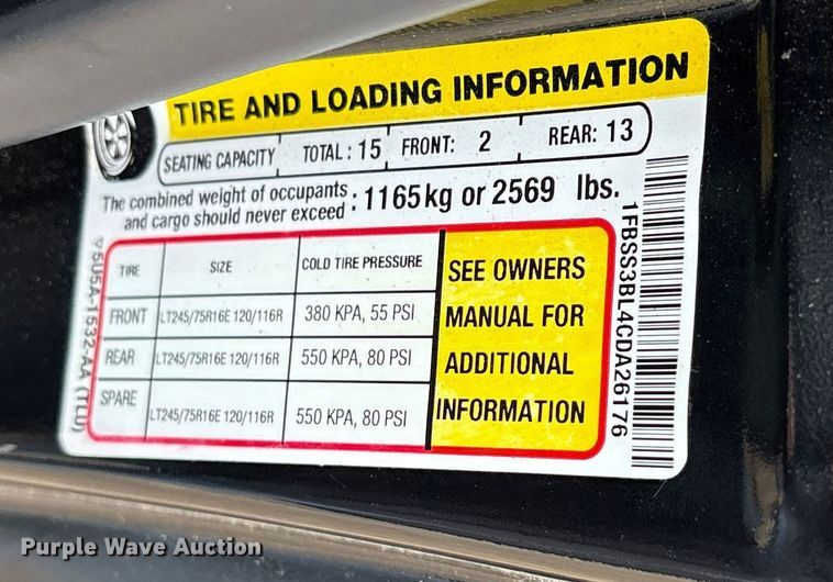 image for item ET7457 2012 Ford E350 van