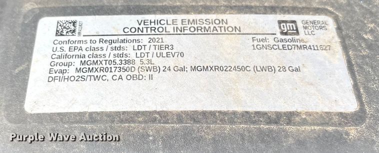 image for item ET7460 2021 Chevrolet Tahoe SUV