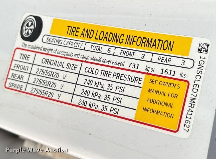 image for item ET7460 2021 Chevrolet Tahoe SUV