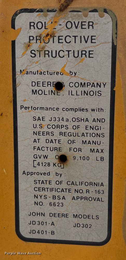 image for item EU0150 1978 John Deere JD301-A industrial tractor