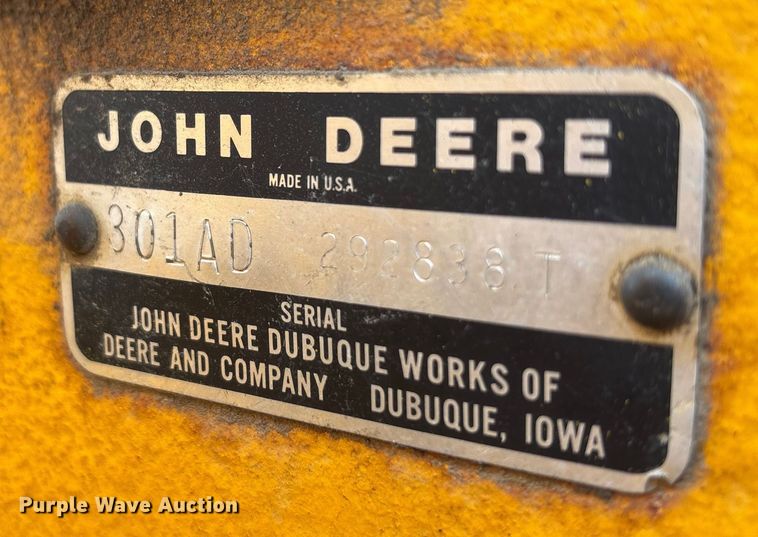 image for item EU0150 1978 John Deere JD301-A industrial tractor