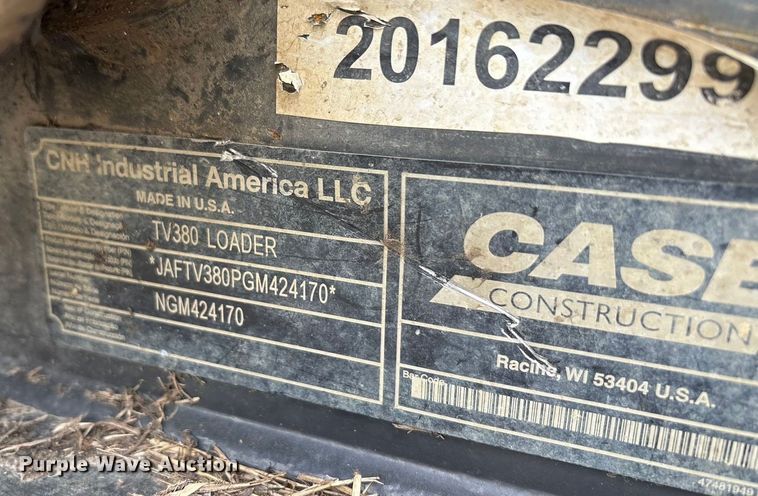 image for item EU0151 2017 Case TV380 tracked skid steer loader