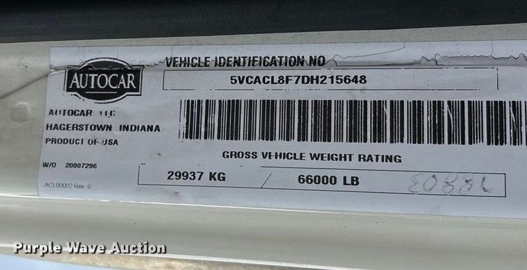 image for item EU0156 2013 Autocar ACX Xpeditor refuse truck