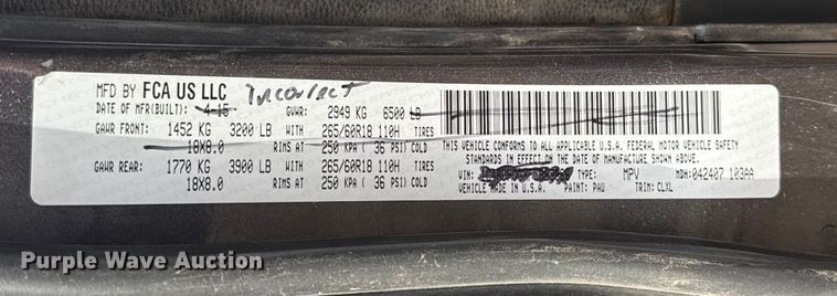 image for item EU6495 2019 Dodge Durango SUV