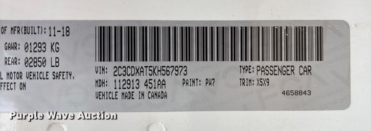 image for item EU7127 2019 Dodge Charger Police 