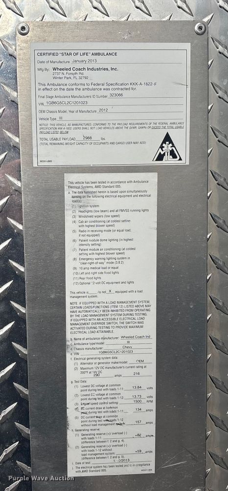 image for item EV2590 2012 Chevrolet 4500 Express ambulance