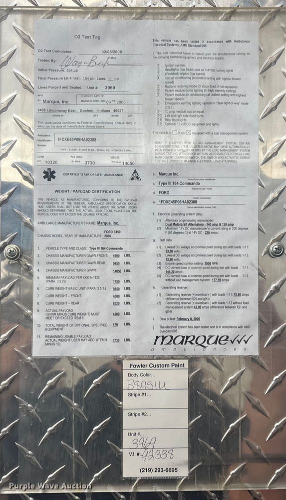 image for item EV2591 2006 Ford E450 ambulance