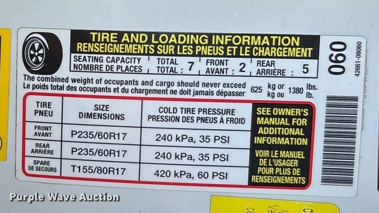 image for item EV3474 2017 Toyota Sienna van