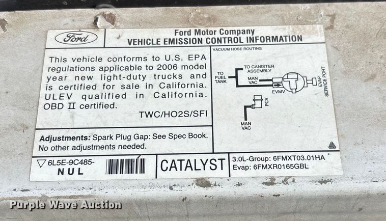 image for item EV3490 2006 Ford Ranger pickup truck