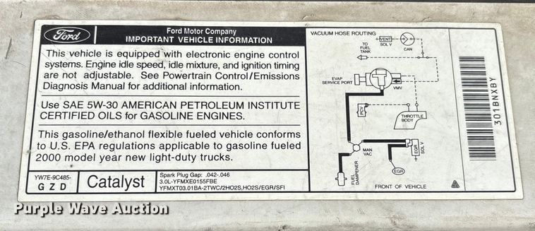 image for item EV3491 2000 Ford Ranger pickup truck