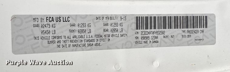 image for item EV3492 2015 Dodge Charger Police 