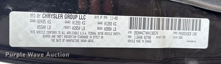 image for item EV3495 2010 Dodge Charger Police