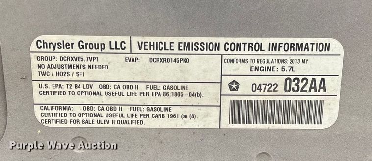 image for item EV3496 2013 Dodge Charger Police Police