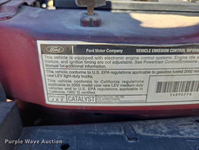 image for item EV5412 2002 Ford E150 van