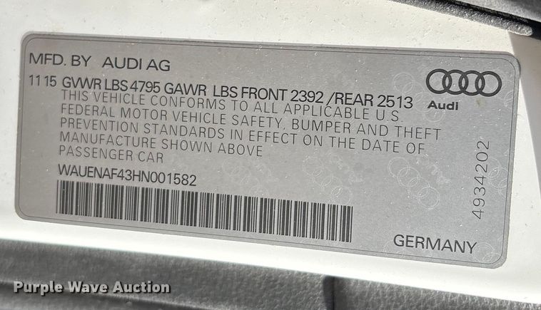 image for item EV5420 2017 Audi A4 