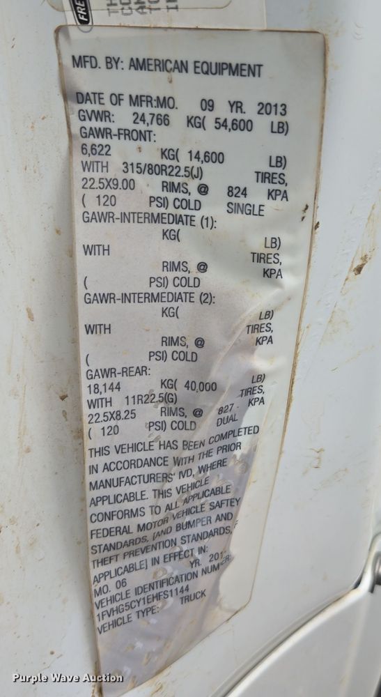 image for item EV5429 2014 Freightliner 108SD dump truck