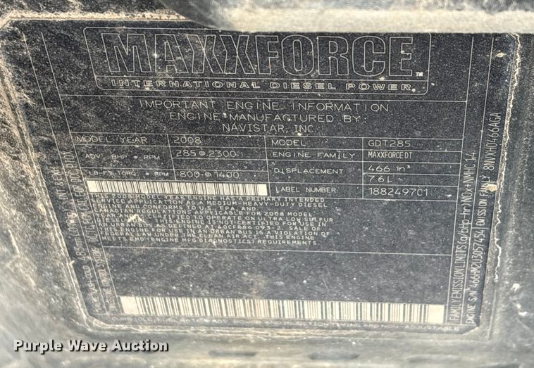 image for item FB8475 2009 International WorkStar 7400 dump truck