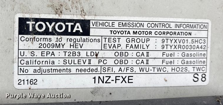 image for item FB8476 2009 Toyota Prius Hybrid 