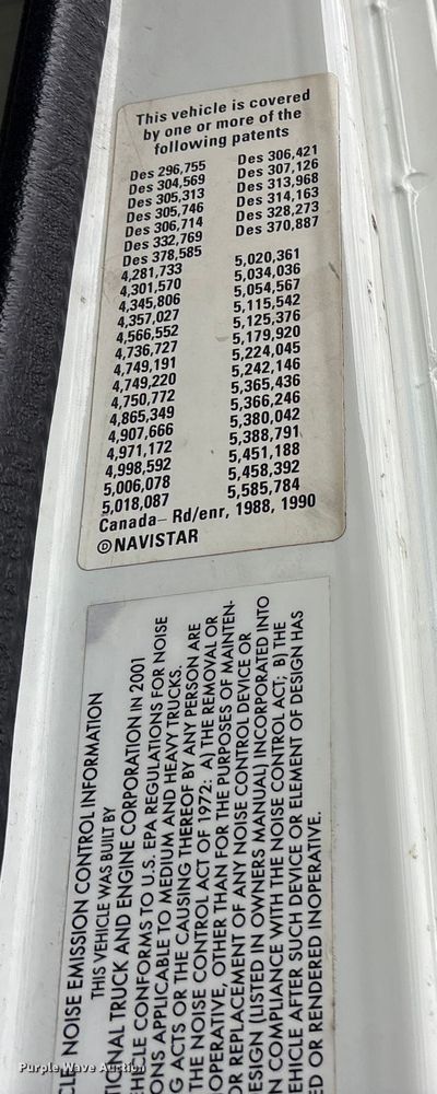 image for item FB8501 2001 International 2254 dump truck