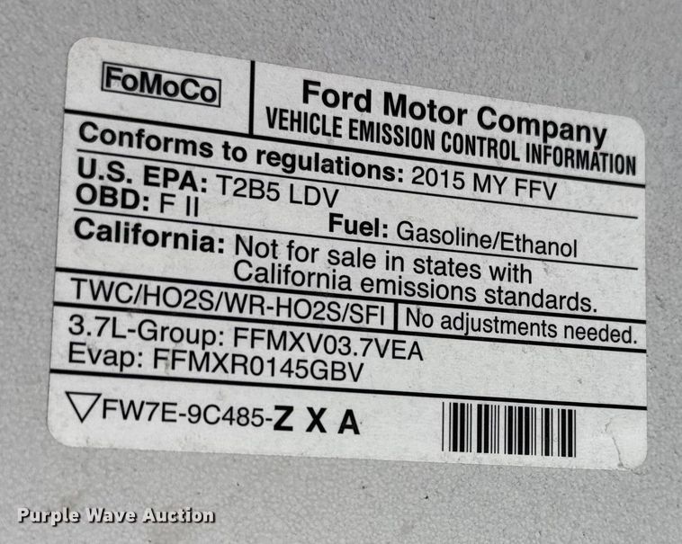 image for item FB8502 2015 Ford Taurus Police Interceptor 