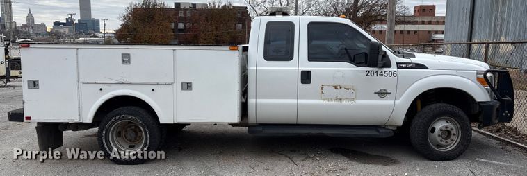 image for item FB8506 2014 Ford F350 Super Duty Ext. Cab utility bed pickup truck