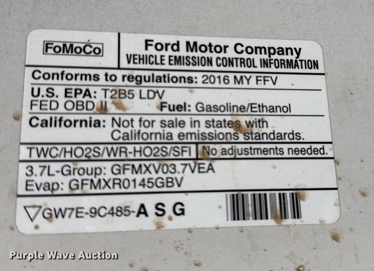 image for item FB8507 2016 Ford Taurus Police Interceptor 