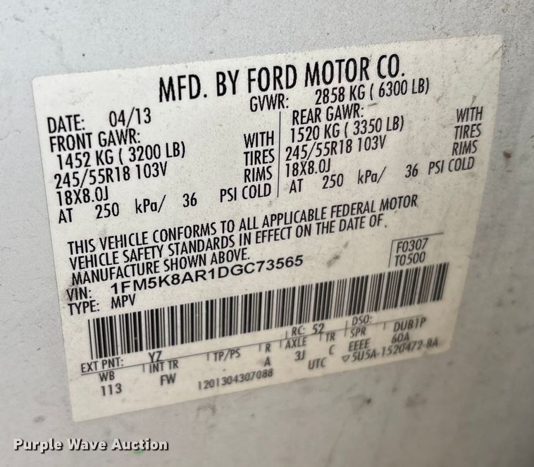 image for item FB8528 2013 Ford Explorer Police Interceptor SUV