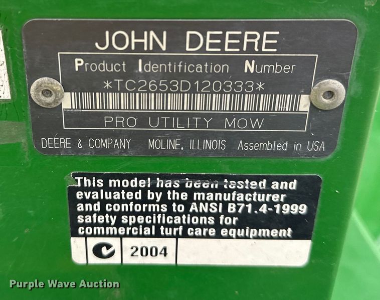 image for item FB8547 John Deere 2653A reel mower
