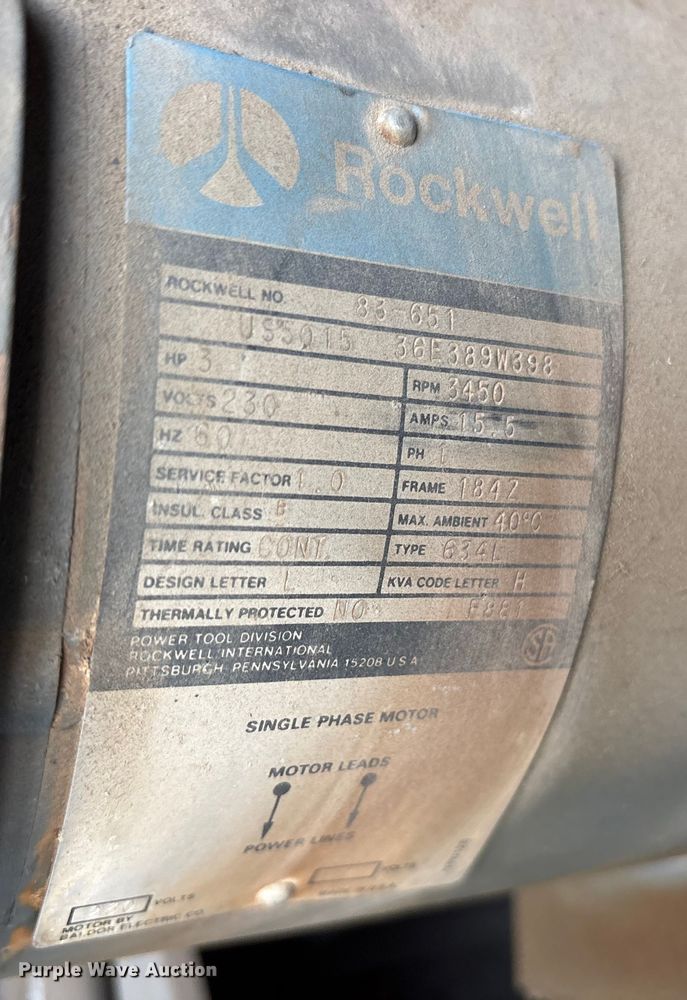 image for item FB8556 Rockwell Unisaw 34-761 table saw