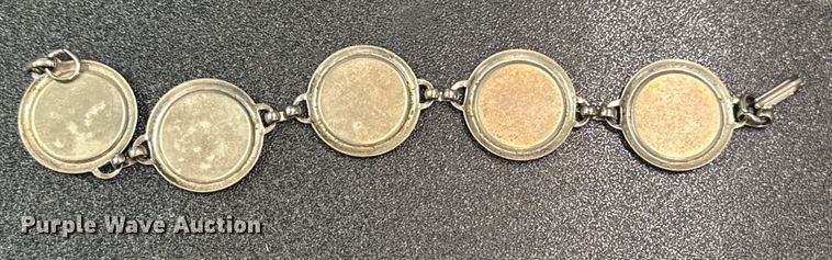 image for item FB8573 (5) vintage Buffalo nickel bracelet 