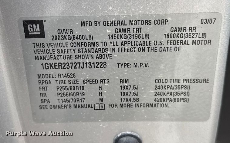 image for item FB8576 2007 GMC Acadia SUV