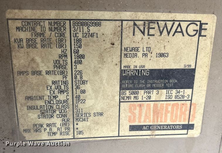 image for item FB8586 SPP 150 GTA 8.3 generator