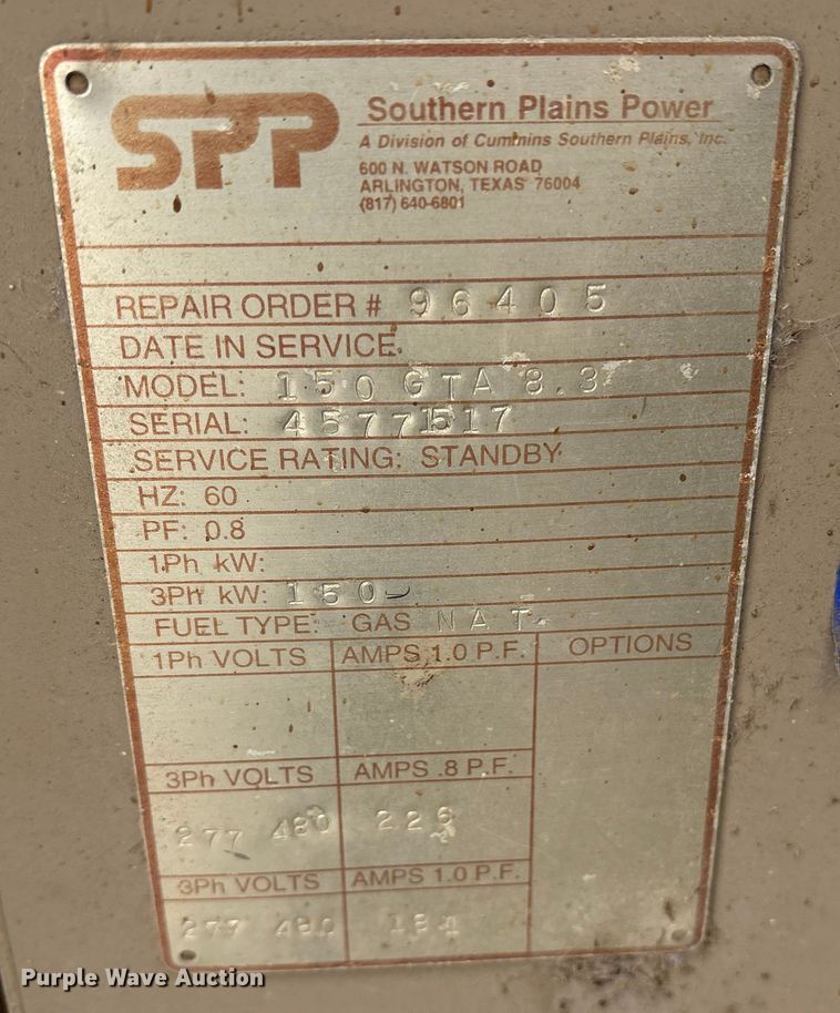 image for item FB8586 SPP 150 GTA 8.3 generator