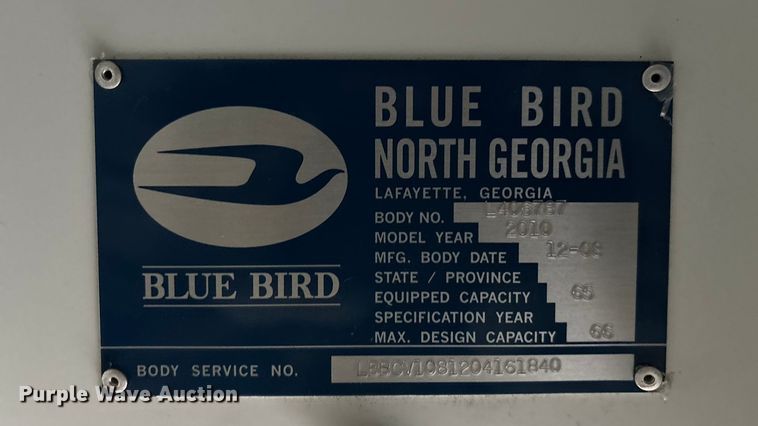 image for item FG1567 2010 Blue Bird Bb Conventional school bus