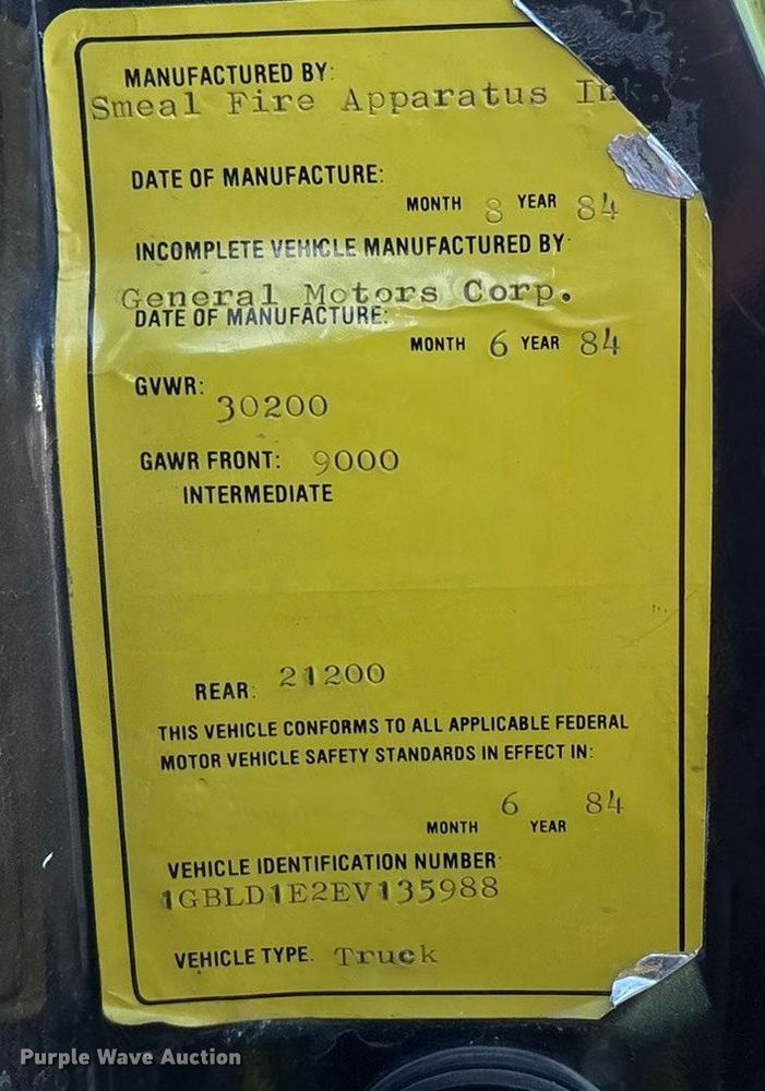 image for item FG1656 1984 Chevrolet C 70 pumper fire truck