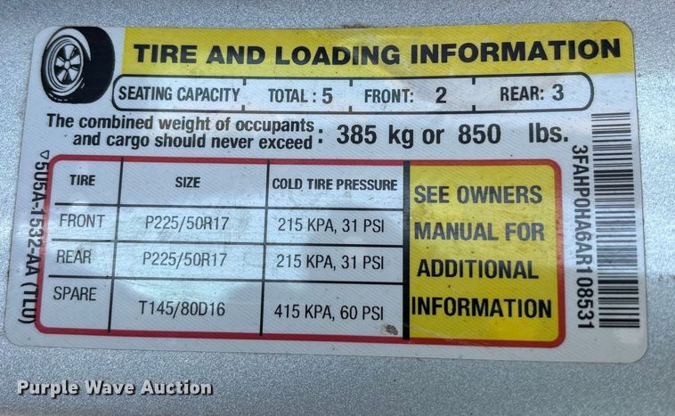 image for item FG1702 2010 Ford Fusion 
