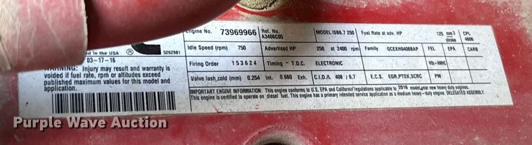 image for item FG1709 2017 International 4900 hook lift truck