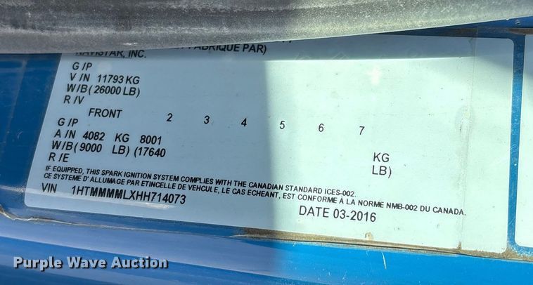 image for item FG1709 2017 International 4900 hook lift truck