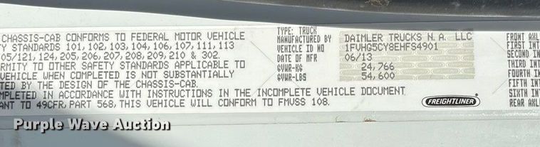 image for item FG1715 2014 Freightliner 108SD dump truck