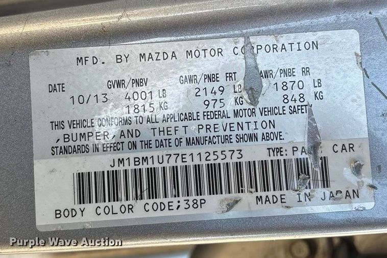 image for item FG1717 2014 Mazda Mazda3 