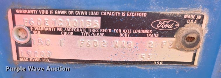 image for item FI0759 1978 Ford F600 dump flatbed truck